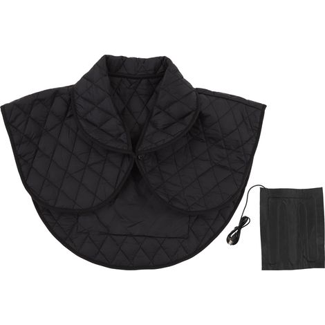 Écharpe chauffante pour épaules, anti-froid, en fibre de polyester, alimentation USB, châle chauffant électrique unisexe pour hiver, noir (1/5)