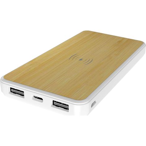 BLAUPUNKT - MP7610-193 - Batterie de Sécours en Bambou - avec Induction - pour Téléphone - 8000mAh - Bois (1/3)