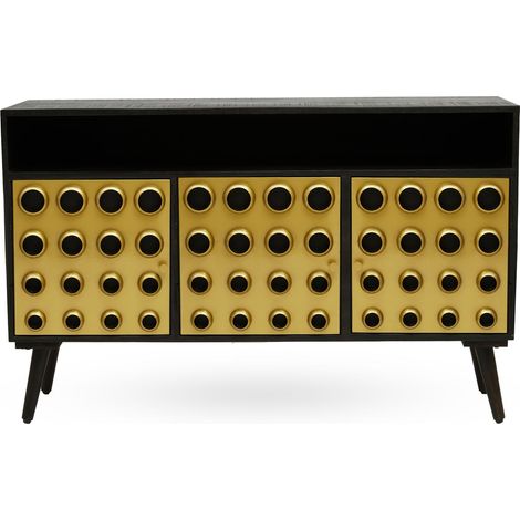 Interiors by Premier Stylish Three-Drawer Mango Wooden Sideboard, Mid-Century Modern Side Board for Living Room Organization (1/5)