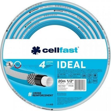 Tuyau d'arrosage CELLFAST IDEAL, diamètre : 1/2 pouce, longueur : 20 m