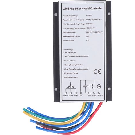 Contrôleur hybride solaire éolien, système de Charge 30A pour générateur de Turbine 800W, panneau 1000W avec fonction de Charge MCT (1/5)
