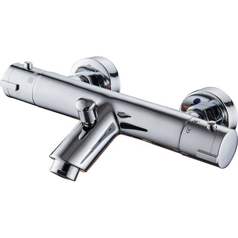 Mitigeur Thermostatique Douche Mitigeur Baignoire Thermostatique en Laiton avec Bouton de Sécurité à 38℃ (1/4)