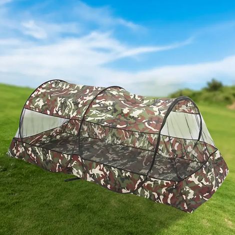 Tente moustiquaire solo camouflage 220x100x73cm - montage rapide, pliable pour camping/plage - filet anti-insectes été (1/5)