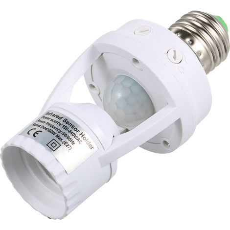 Empfindlicher PIR-Bewegungsmelder, E27-LED-Lampenfassung, Infrarot-Automatik-Lichtschalter für begehbare Kleiderschränke, Waschküchen, Garagen, Badezimmer, Flure und Treppenhäuser (1/5)