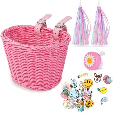 Cesta para bicicleta infantil - Cesta para bicicleta infantil - Caja para bicicleta infantil - Rosa (1/5)