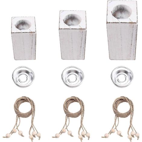 Bougie sans flamme de style champêtre, décoration blanche de ferme, chandelier rustique, idéale pour la Saint-Valentin, les fêtes et la décoration intérieure. JG (1/5)