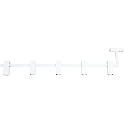 Plafonnier moderne blanc barre 5 spots GU10 TOP Sigma