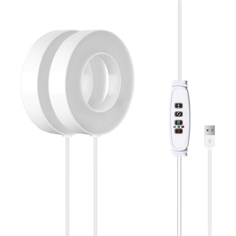 1 lampe horticole LED, spectre complet, 9 cm, 10 niveaux d'intensité, minuterie intégrée, pour plantes d'intérieur (1/5)