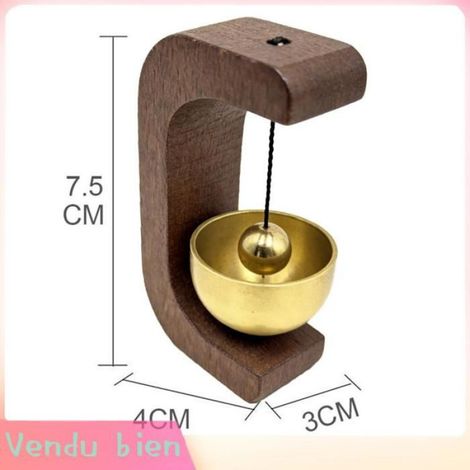 Garosa Carillon de porte magnétique Lot De 2 Sonnettes Magnétiques Décoratives En Bois Forme En C musique carillon Couleur noyer (1/4)