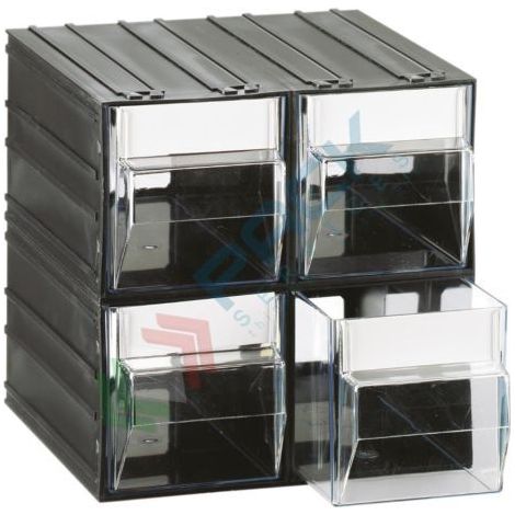 Cassettiera modulare "T/44" con 4 cassetti - Trasparente - Mobil Plastic