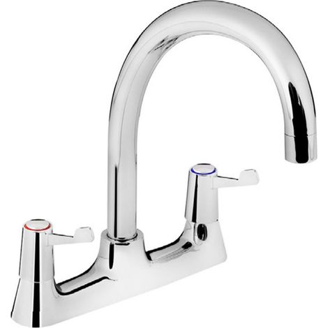 Bristan Lever Deck Kitchen Sink Taps Mixer Chrome With Ceramic Disc Valves (1/2)