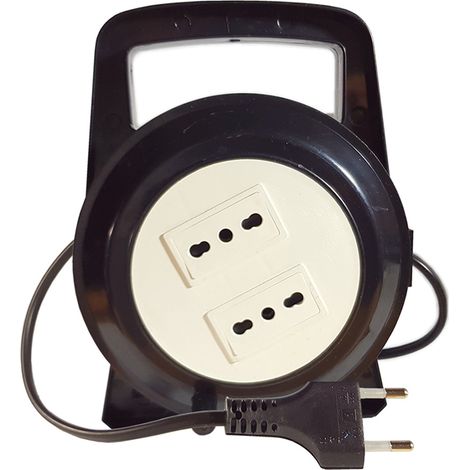 Avvolgicavo Elettrico 10M Prolunga Elettrica 2 Presa Bivalente 3 Poli