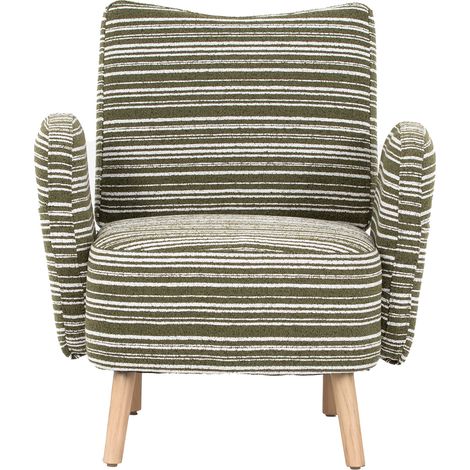 ELVMI Poltrona da Lettura con Tasca Laterale e Design Ergonomico, in Bouclé Verde Oliva, 77 × 81 × 87 cm
