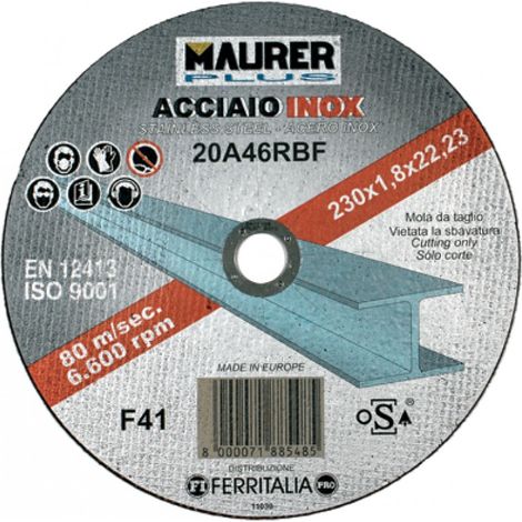 Maurer 096198 Mola Abrasiva da Taglio per Acciaio Inossidabile