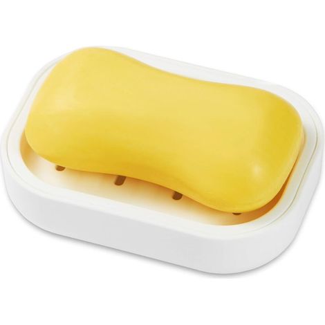 Seifenschale fürs Badezimmer. Optimaler Wasserablauf. Hält die Seife trocken. Leicht zu reinigende Seifenschale (weiß). (1/5)