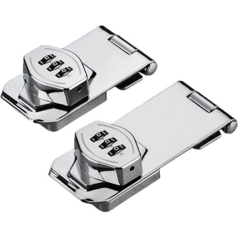 Sollbry 2pièces Loquet Porte avec Serrure Code,Verrou Porte Placard Serrure Armoire Serrure à Combinaison Verrou pour Fenêtres,Garages,Jardins,Argent,4 pouces (1/5)