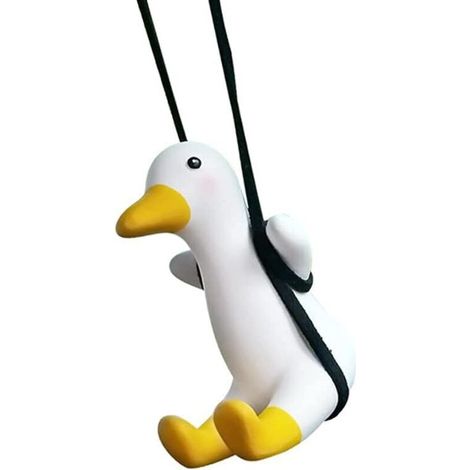 Ornement suspendu de voiture de canard oscillant, pendentif mignon de canard d'oscillation sur le rétroviseur de voiture, rétroviseur de voiture de canard d'oscillation, canard d'oscillation pour la v (1/5)