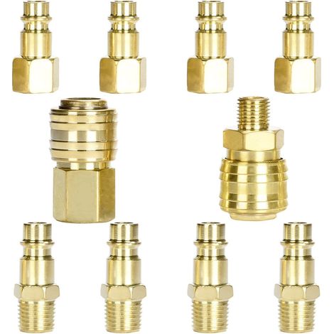 Raccord Pneumatique Raccord d'air comprimé 1/4 NPT Raccord d'air 1/4 pouce raccord rapide mamelon de prise d'air comprimé