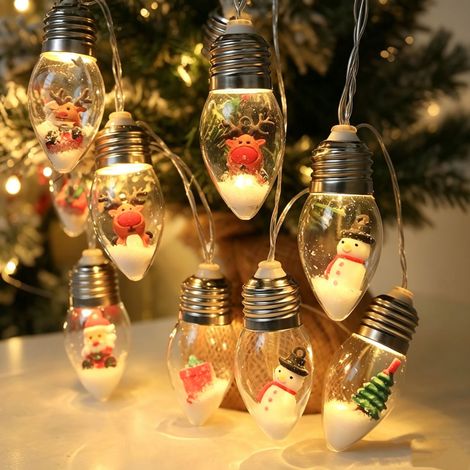 Guirlande lumineuse LED de Noël, Ampoules décoratives, 1,5 mètre, 10 LED, Fonctionne sur piles (piles non incluses)