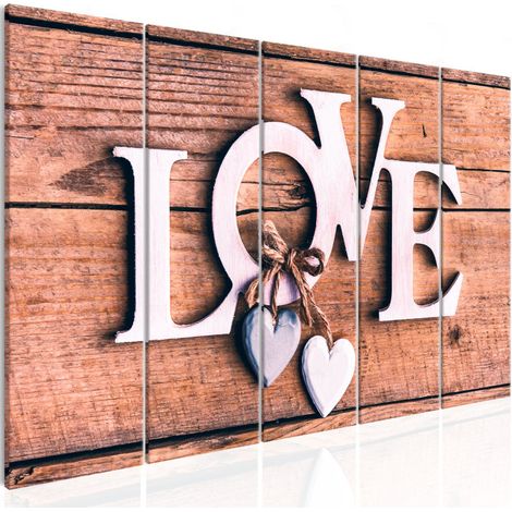 Tableau Imprimé 5 Panneaux "Wooden Letters Narrow" 90 x 225 cm (1/2)