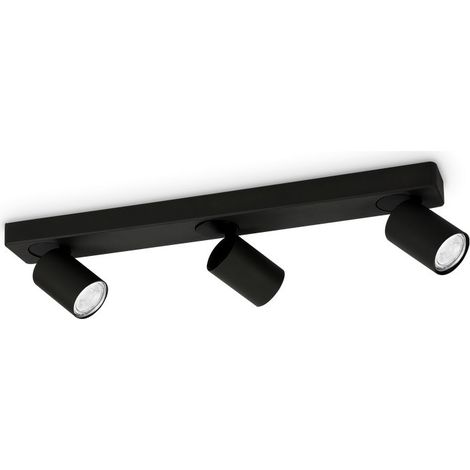 Ideal Lux RUDY - Lámpara de techo de 3 luces para interior Negro, GU10