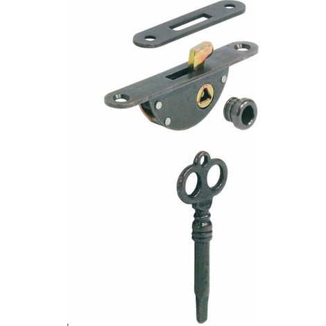 Serrure à crochet à mortaiser avec ressort en acier bruni axe 9mm pose gauche droite ou tiroir Verrou Fermeture Meuble Porte Décoration Rustique Vintage (1/3)