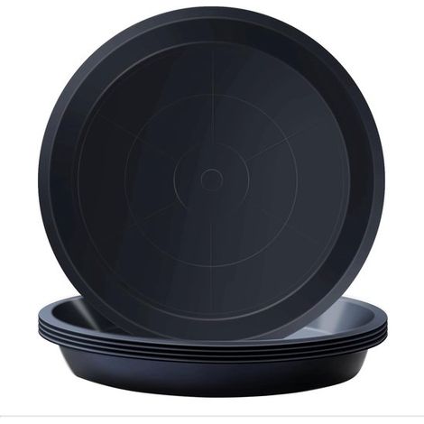 Platillo para macetas - Platillo de plástico - 5 macetas negras - 30 cm - Adecuado para macetas (1/5)