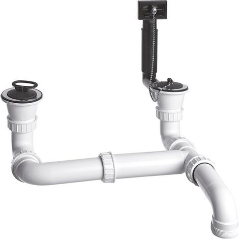 BLANCO Doppel-Ab- und Überlauf-Garnitur 1 1/2", Abfluss reversibel (1/2)