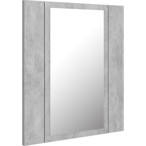 Mobiletto da bagno con specchio LED 40 x 12 x 45 cm acrilico grigio 020006611