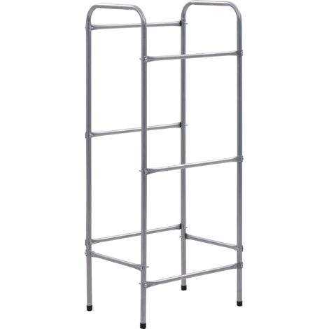 INLIFE Étagère de rangement pour 3 caisses Argenté 50x33x116 cm Acier (1/5)