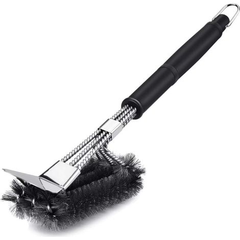 Brosse à barbecue avec spatule en acier inoxydable 304 et long manche – idéale pour les barbecues à charbon ou électriques (1/3)