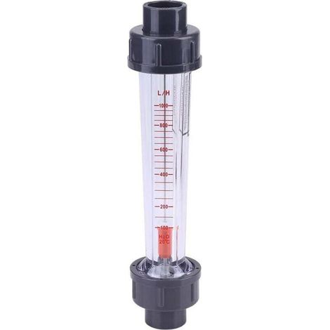 100-1000L / H Débitmètre Coudé Tube en Plastique Rotamètre d'Eau Instantané LZS-15 Débitmètre Liquide Flotteur Double Fil Connecteur Femelle pour DN 15 Tube,A (1/4)