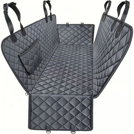 Protection Voiture Chien, 147 137cm Housse Voiture Chien Imperméable et Antidérapante, Universel Protection Siege Transport avec Maille Visuelle Fenêtre et Rangement Pochette