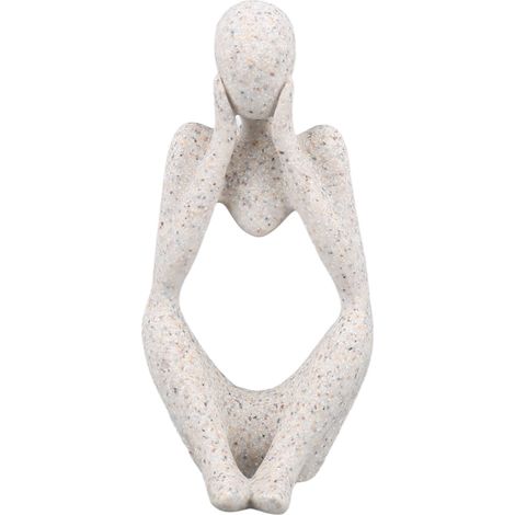 Statue Penseur Résine Décor Abstrait Style Thinker pour Bureau Salon Étagère Livres (1/5)