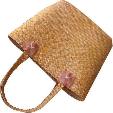 Sac à main OUNONA en jonc de mer tressé la , grand panier rustique osier , décoratif paille pour un (1/5)