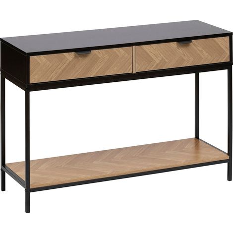Console 2 tiroirs en bois et métal CHEVRONS (1/5)