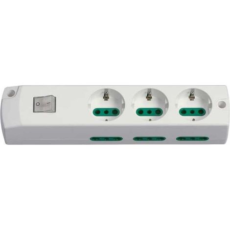 00437.B Enchufe múltiple 3P30+6P17/11+Int. Blanco