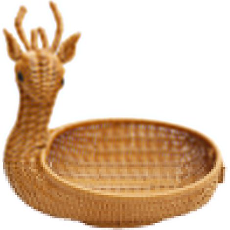Panier de Rangement en Osier Tressé Simulation Forme Animale pour Fruits et Décoration (1/5)