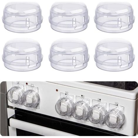 6 Pièces Couvre Sécurité pour Cuisinière,Boutons Protection Cuisinière, Couvre Bouton de Cuisinière, Protections Du Bouton Poêle pour Protection Serrures Bébé Cuisine Sécurité (1/4)
