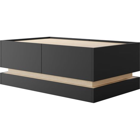 Mesa de centro Comfivo Tilia, Negro + Roble, 40x60x97cm, Diámetro: 0, Aglomerado laminado, Angular
