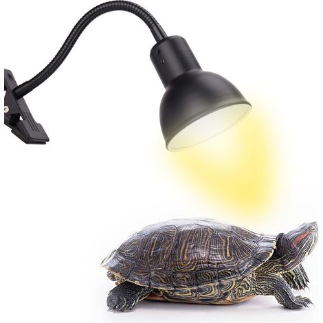 Lampe chauffante pour tortues avec minuterie, lampe chauffante pour reptiles, lampe chauffante terrazzo pour tortues/lézards/serpents, lampe à brancher européenne (1/5)
