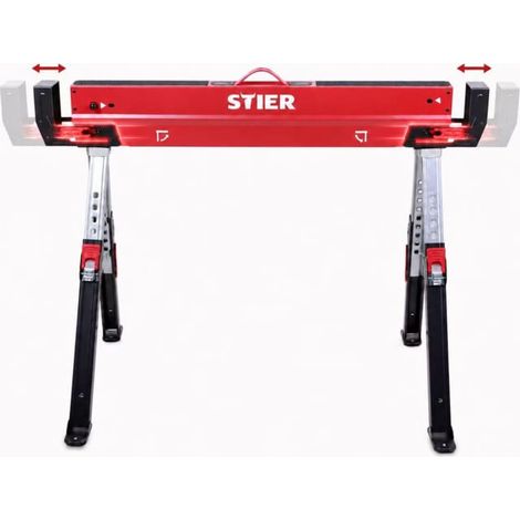 Tréteau pliable STIER premium réglable en hauteur 590 kg (1/5)