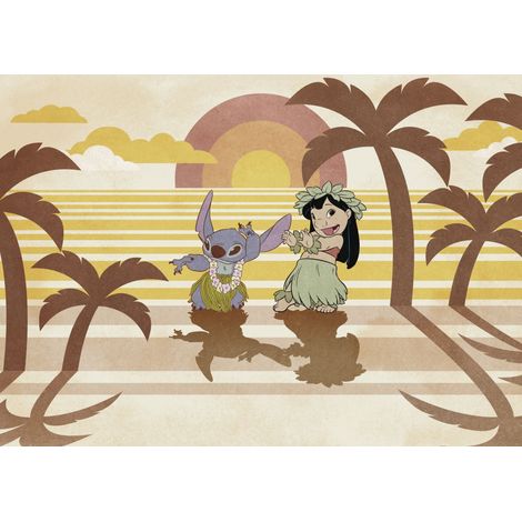 Papier peint panoramique - Disney Lilo and Stitch Hula Harmony - Taille: 350 x 250 cm