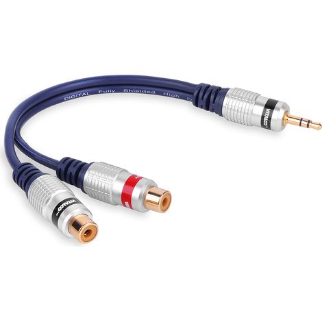 Adaptateur prise jack stéréo 3,5 mm - 2 prises RCA Vitalco (A1) (1/5)