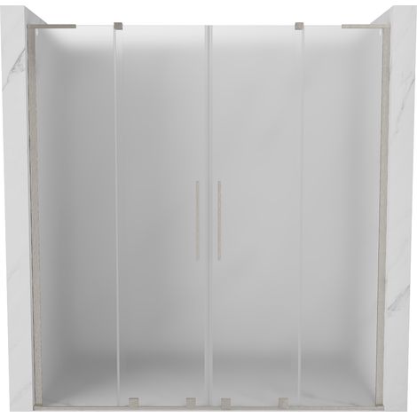 Mexen Velar L Duo puertas de ducha correderas 200 cm, escarchado, níquel cepillado - 871-200-003-32-97 (1/5)