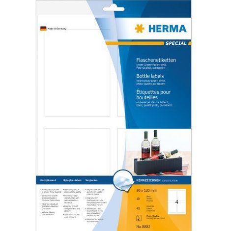 HERMA 8882 - Blanc - Imprimante d'étiquette adhésive - A4 - Papier - Jet d'encre - Permanent (8882)