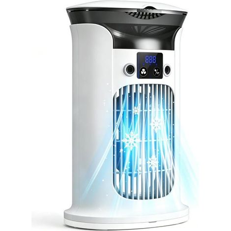 Ecleanfy - Climatiseur mobile, mini climatiseur, refroidisseur d'air, petite climatisation mobile pour pièce, climatiseur portable, Blanc (1/5)