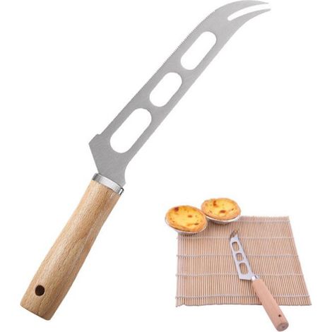 Käsemesser mit Holzgriff – ein Käsemesser, mit dem sich verschiedene Käsesorten schneiden lassen. (1/5)