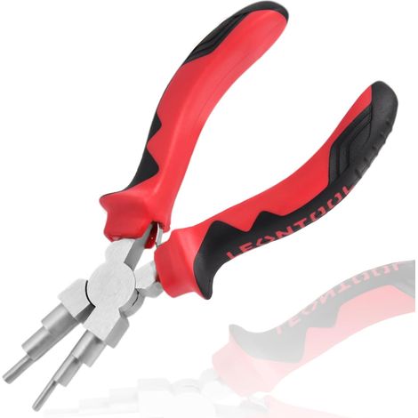 6 en 1 Pince à balles 3mm à 10mm Pince à boucler et à plier le fil pour la fabrication de bijoux, Pince à bec rond 6 étapes pour boucles, crochets, anneaux de jonction (1/5)
