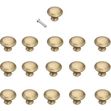 Juego de 16 tiradores para cajones: pomos redondos negros para muebles，tiradores para puertas de armarios，pomos redondos para armarios，3022 mm (1/5)
